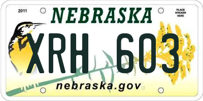 NE license plate XRH603