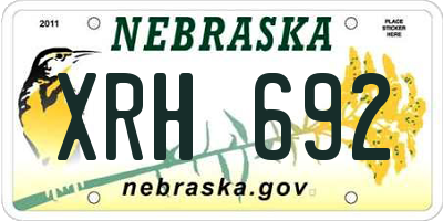 NE license plate XRH692