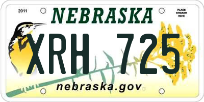 NE license plate XRH725