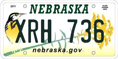 NE license plate XRH736