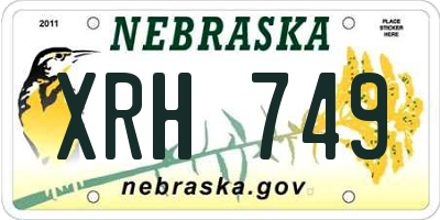 NE license plate XRH749