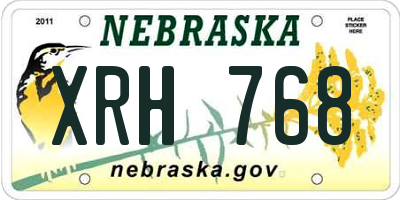 NE license plate XRH768