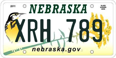 NE license plate XRH789