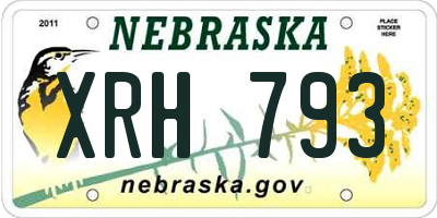 NE license plate XRH793
