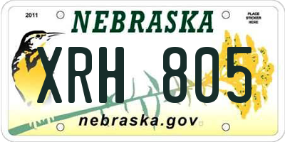 NE license plate XRH805