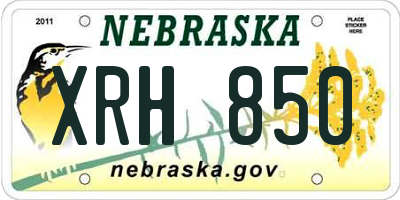 NE license plate XRH850
