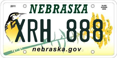 NE license plate XRH888