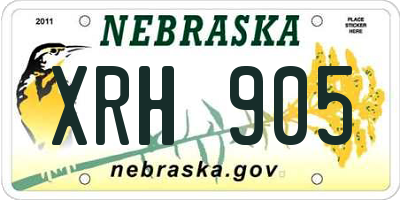 NE license plate XRH905