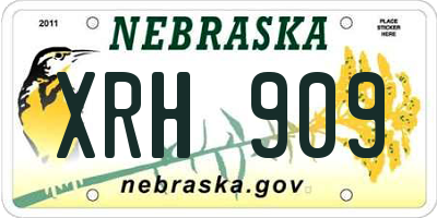 NE license plate XRH909
