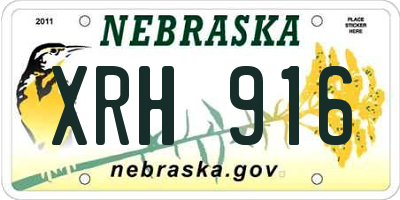 NE license plate XRH916
