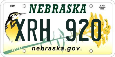 NE license plate XRH920