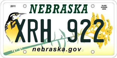 NE license plate XRH922