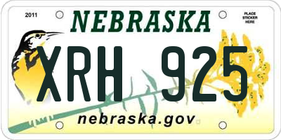 NE license plate XRH925