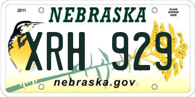 NE license plate XRH929
