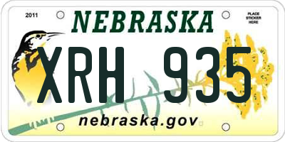 NE license plate XRH935