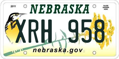 NE license plate XRH958
