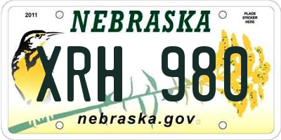 NE license plate XRH980