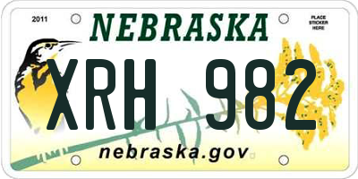 NE license plate XRH982