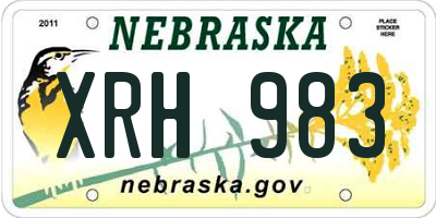 NE license plate XRH983