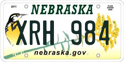 NE license plate XRH984