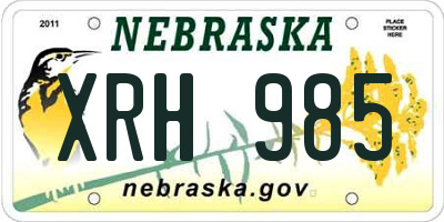 NE license plate XRH985