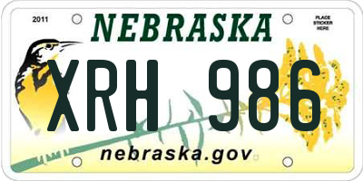 NE license plate XRH986