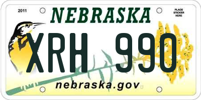 NE license plate XRH990