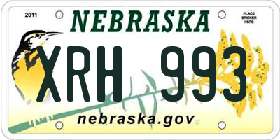 NE license plate XRH993