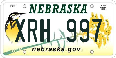 NE license plate XRH997