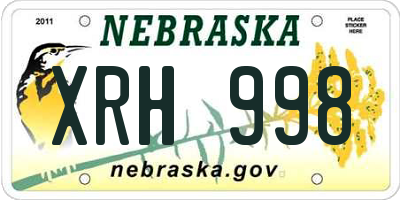 NE license plate XRH998