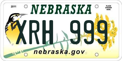 NE license plate XRH999