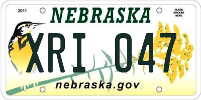 NE license plate XRI047