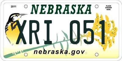 NE license plate XRI051