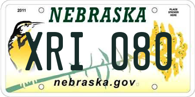 NE license plate XRI080