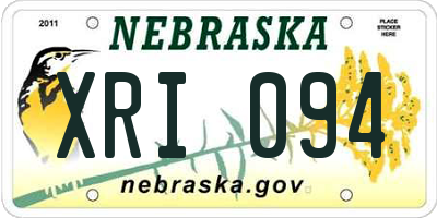 NE license plate XRI094