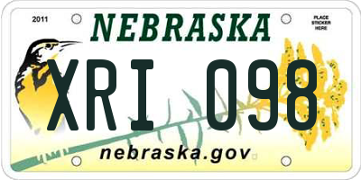 NE license plate XRI098