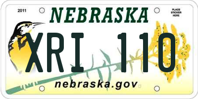 NE license plate XRI110