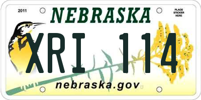 NE license plate XRI114