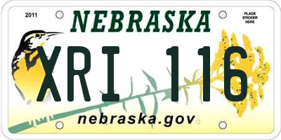 NE license plate XRI116