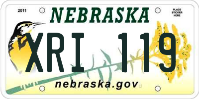 NE license plate XRI119