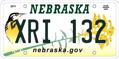 NE license plate XRI132