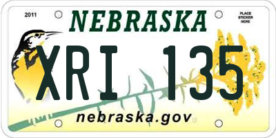 NE license plate XRI135