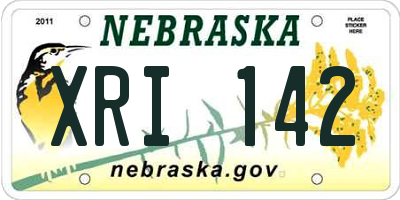 NE license plate XRI142