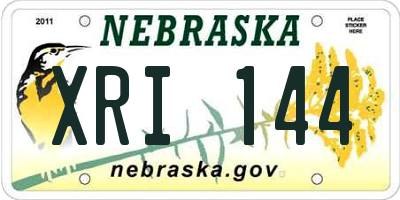 NE license plate XRI144