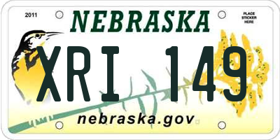 NE license plate XRI149