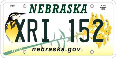 NE license plate XRI152