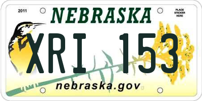 NE license plate XRI153