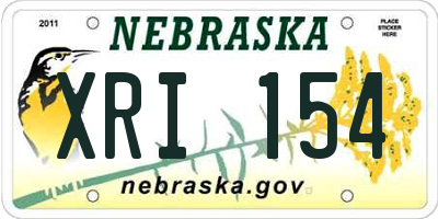 NE license plate XRI154