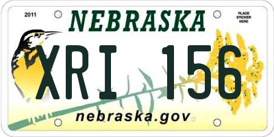 NE license plate XRI156