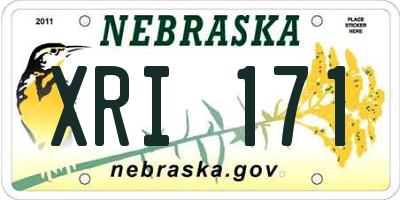 NE license plate XRI171